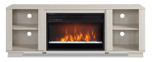 Antoni 62” Electric Fireplace TV Stand - White | Meuble pour téléviseur Antoni de 62 po avec foyer électrique - Blanc | ANTWHFIR