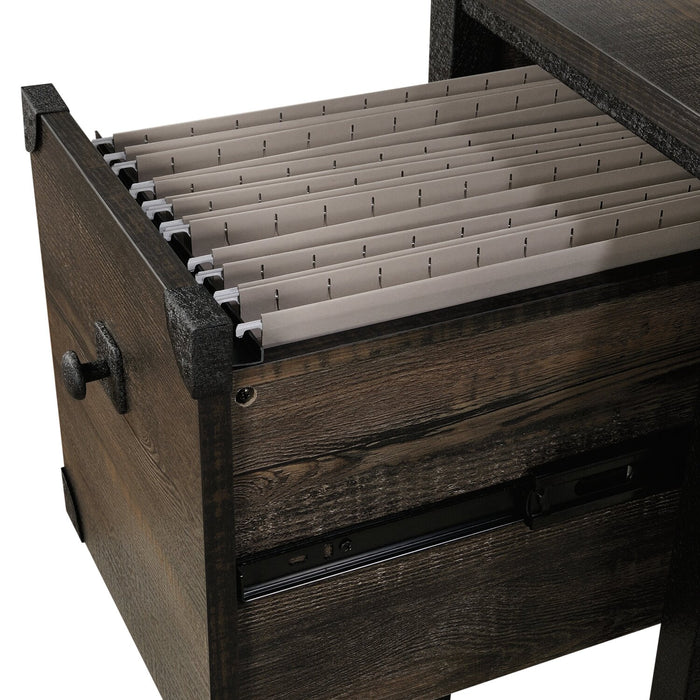 Lewis 54.02\" Executive Office Desk with 3-Drawers- Carbon Oak 