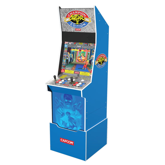 Arcade1Up Street Fighter™ ll Championship Edition Big Blue Arcade Cabinet with Riser and Stool