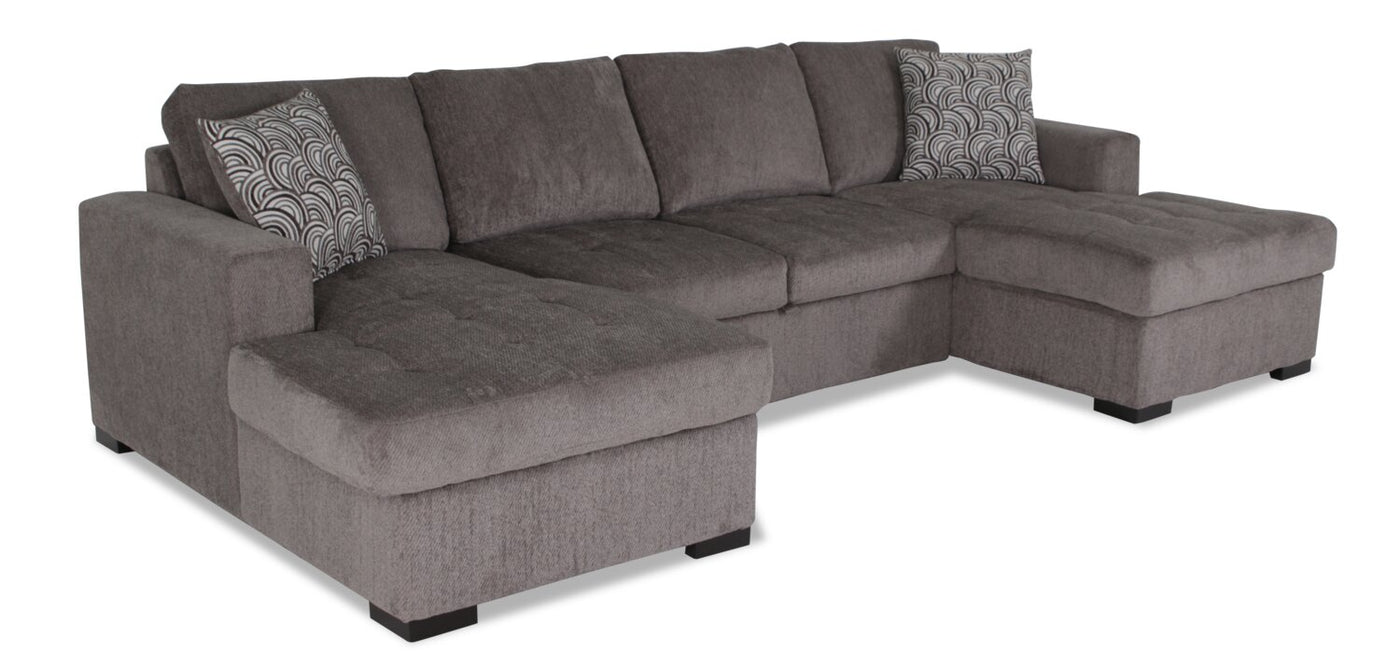 Chenille Sleeper Sectional Sofa