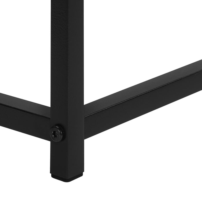 Alma 31.5\" Modern Sofa Table - Dark Taupe with Black Metal Frame