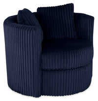 Petite Chenille Swivel Cuddler Chair - Groove Midnight 