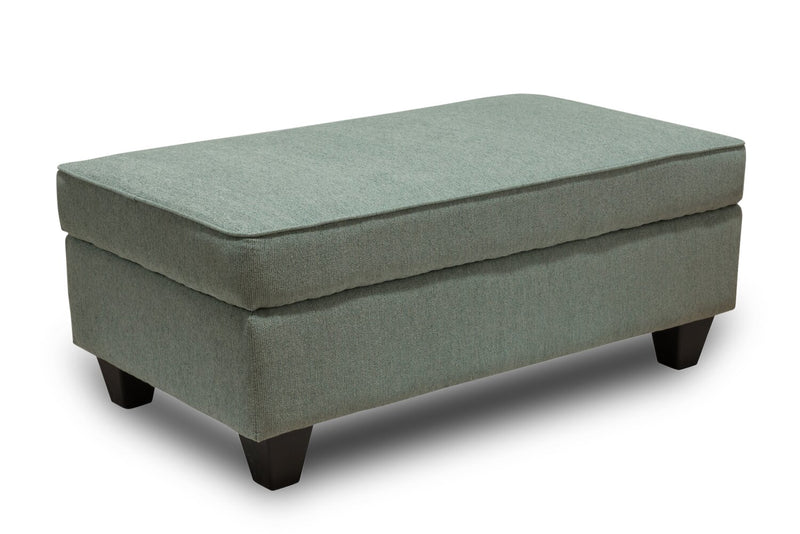 Made in Canada Scarlett 26\" Chenille Fabric Ottoman - Marine Blue