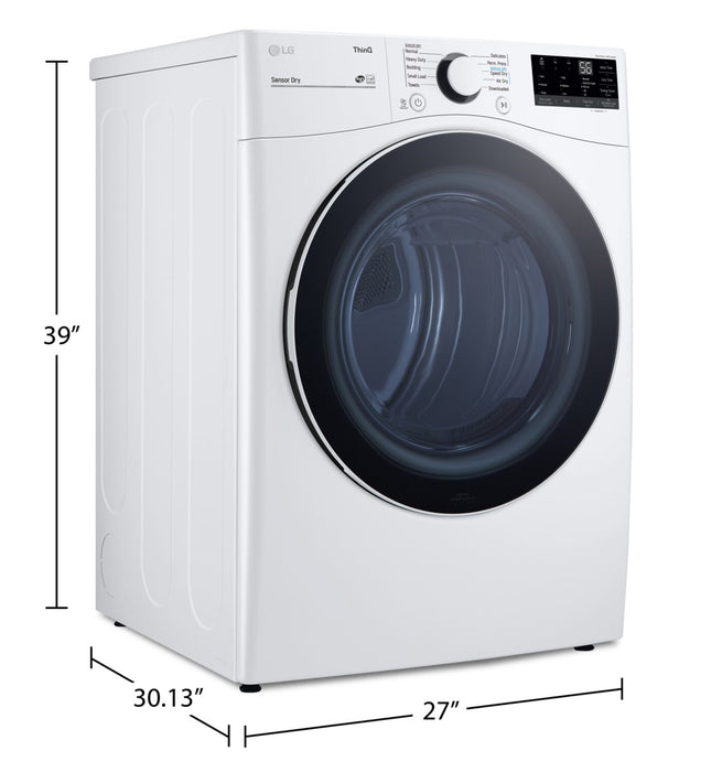 LG 7.4 Cu. Ft. Smart Gas Dryer - White - Stackable - DLG3601W