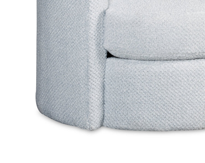 Made in Canada Petite 36\" Chenille Fabric Swivel Cuddler Accent Chair - Teddy Star Grey