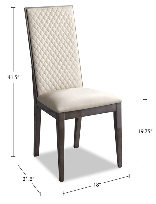 Gino 5pc Dining Set with Table & 4 Chairs - Made in Italy, 63-86\"W Extension, Modern - Brown