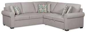 Haven 2-Piece Right-Facing Chenille Sectional with Sleeper Sofa - Grey