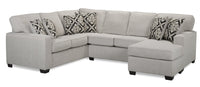 Made in Canada Verona 2-Piece Right-Facing Linen-Look Fabric Sectional with Removable Cushions - Beige 