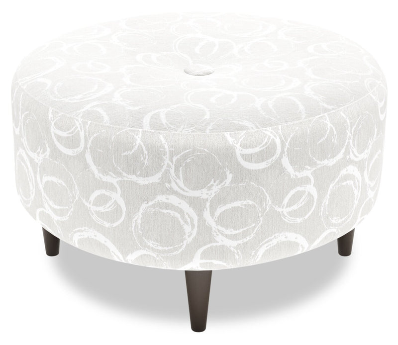 Made in Canada Customizable Sofa Lab The Curve 31\" Fabric Ottoman - Mist White