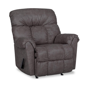 8527 Leather-Look Fabric Rocker Recliner - Commodore Shadow