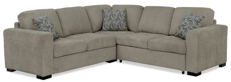 Izzy 3-Piece Chenille Right-Facing Sleeper Sectional - Platinum