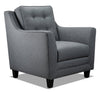 Novalee Linen-Look Fabric Chair - Grey