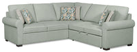 Scott Living Haven 2-Piece Right-Facing Chenille Fabric Sleeper Sectional - Seafoam Blue 