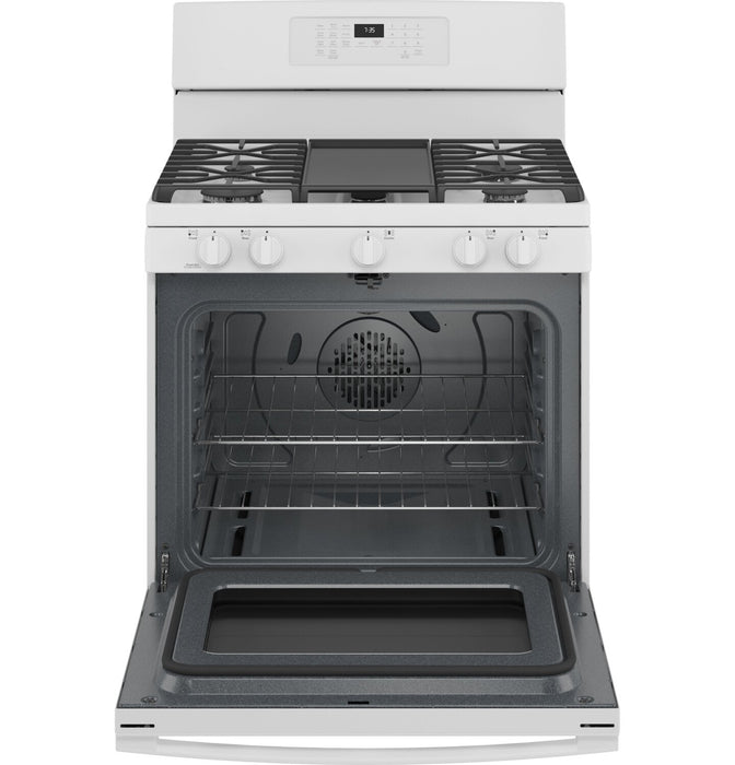 GE 5 Cu. Ft. Gas Range with Self Clean and Air Fry - White - JCGB735DPWW
