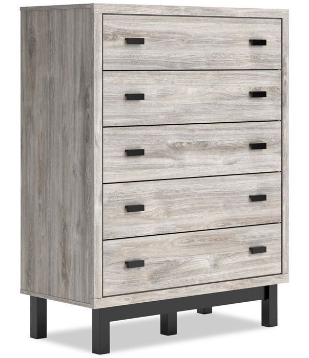 Zen Bedroom Chest of Drawers, 5-Drawer, 44.7\"W x 52.5\"H - Grey