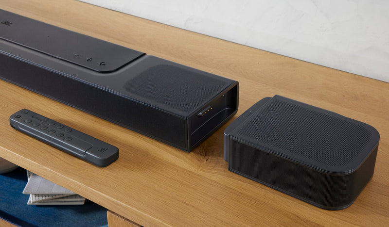 JBL 7.1.4 CH Dolby Atmos DTS:X Soundbar with Wireless Subwoofer and Detachable Surround Speakers (JBLBAR1000PROBLKAM)