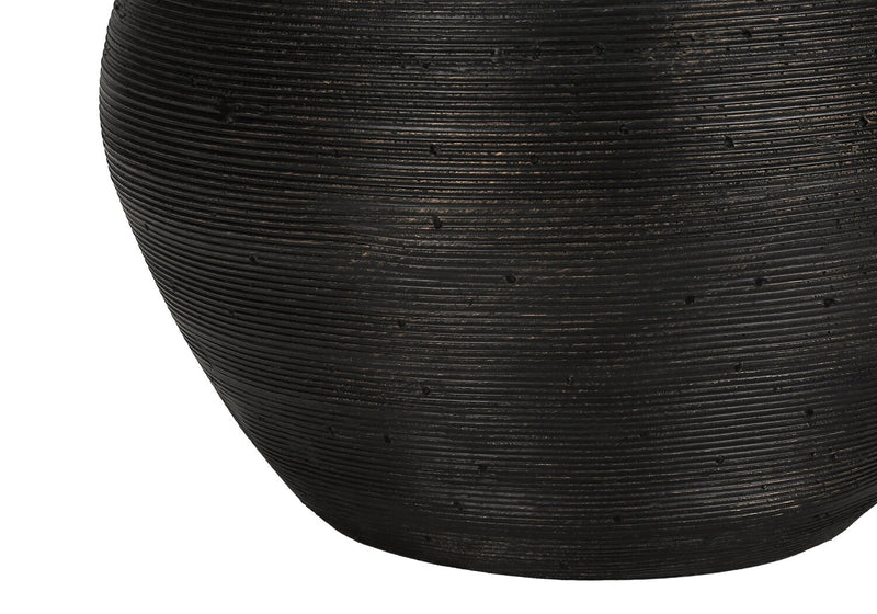 25\" Black Concrete with Gold Accent Table Lamp