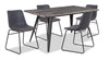 Amos 5-Piece Dining Package with Tess Chairs - Grey