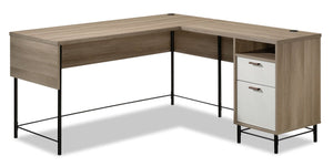Cecil L-Shaped Desk - Sky Oak 