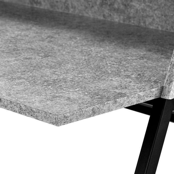 Lawson 47.25\" Office Desk with Small Hutch - Grey Stone-Look