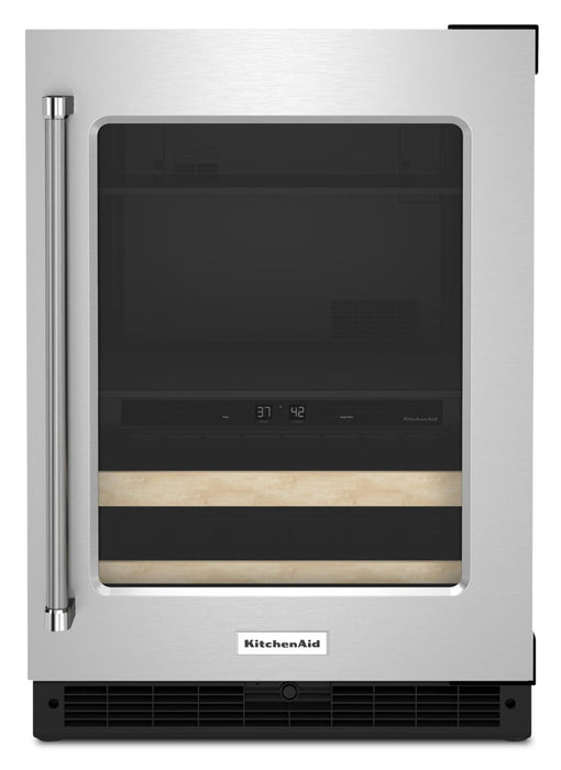 KitchenAid 24\" 4.9 Cu. Ft. Undercounter Beverage Refrigerator - Stainless Steel - KUBR214KSB
