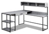 Oaklee L-Shaped Corner Desk with Hutch - Grey 