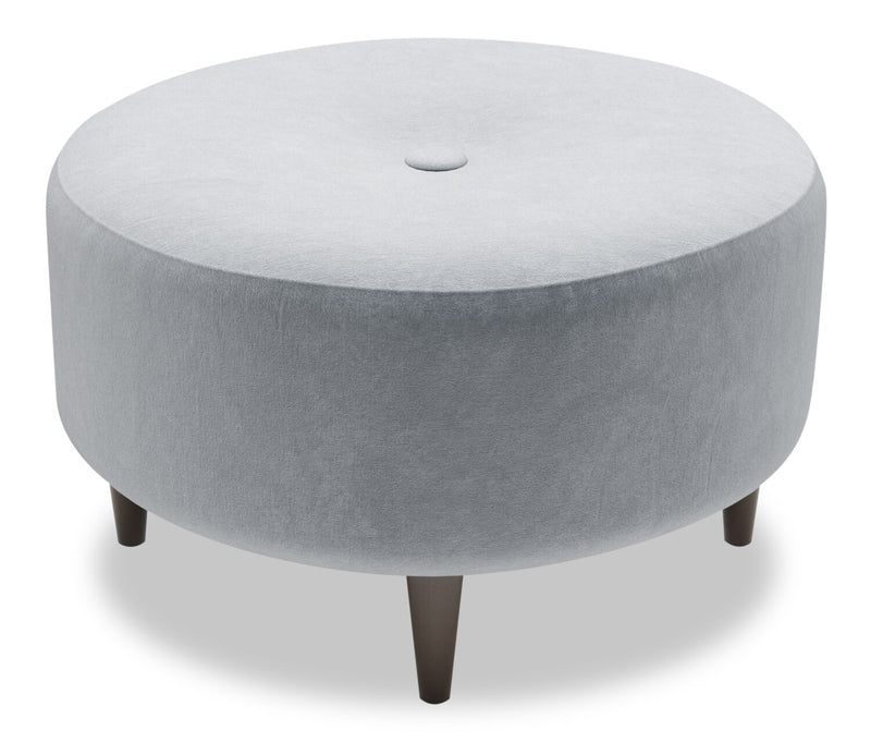 Made in Canada Customizable Sofa Lab The Curve 31\" Velvet Fabric Ottoman - Grey