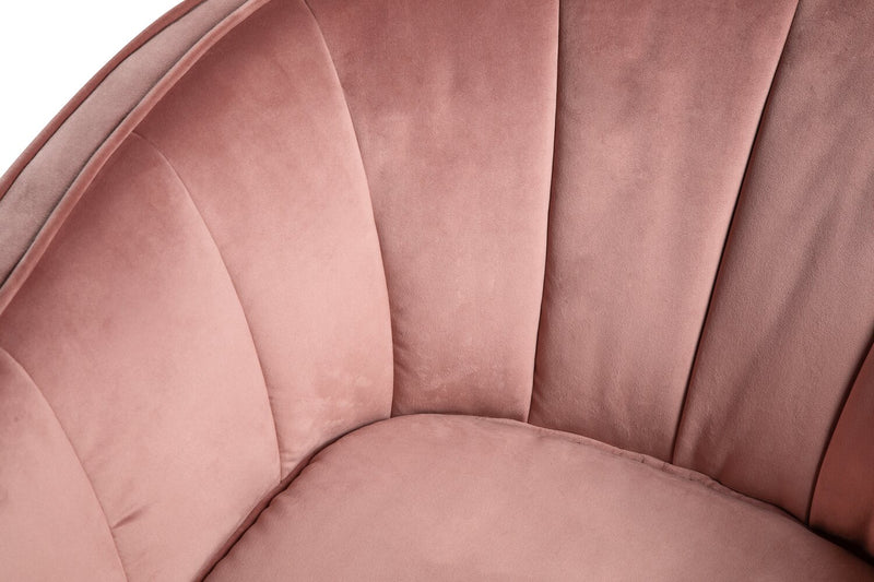 Brinley 29\" Velvet Fabric Accent Chair with Wood Legs - Pink