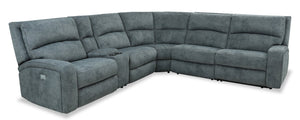 Apollo 6-Piece Power Reclining Sectional - Dimple Pebble