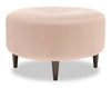 Made in Canada Customizable Sofa Lab The Curve 31\" Linen-Look Fabric Ottoman - Pax Rose Pink