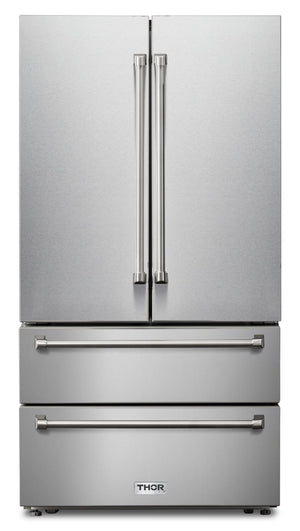 Thor Kitchen 22.5 Cu. Ft. Counter-Depth French-Door Refrigerator - TRF3602 | Réfrigérateur Thor Kitchen de 22,5 pi³ à portes françaises de profondeur comptoir - TRF3602 | TRF3602S