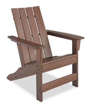 Nome Outdoor Patio Adriondack Chair - High Density Plastic, UV & Weather Resistant - Brown
