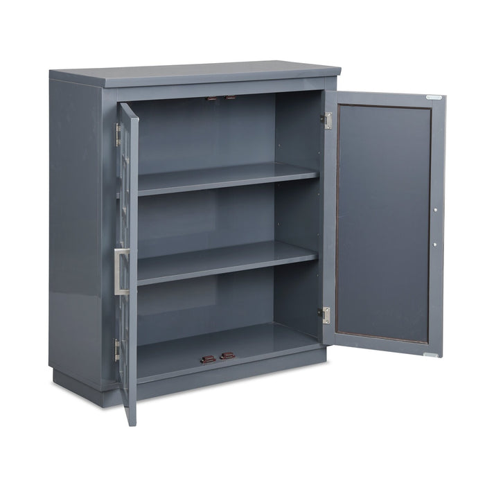 Darci 31.5\" Accent Cabinet with Mirrored Doors - Grey