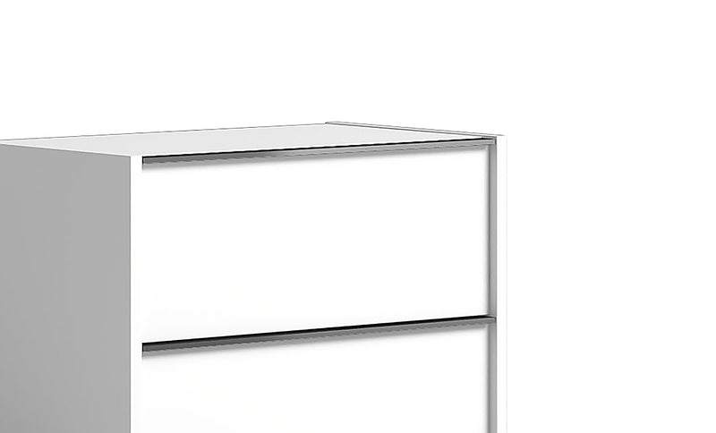 Gino 6pc Bedroom Set with Panel Bed, Dresser, Mirror & Nightstand - Made in Italy, Modern, White - Queen Size