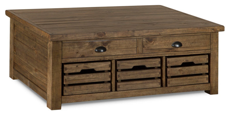 Stratton 49\" Rustic Lift Top Coffee Table with Storage - Dark Brown Pine