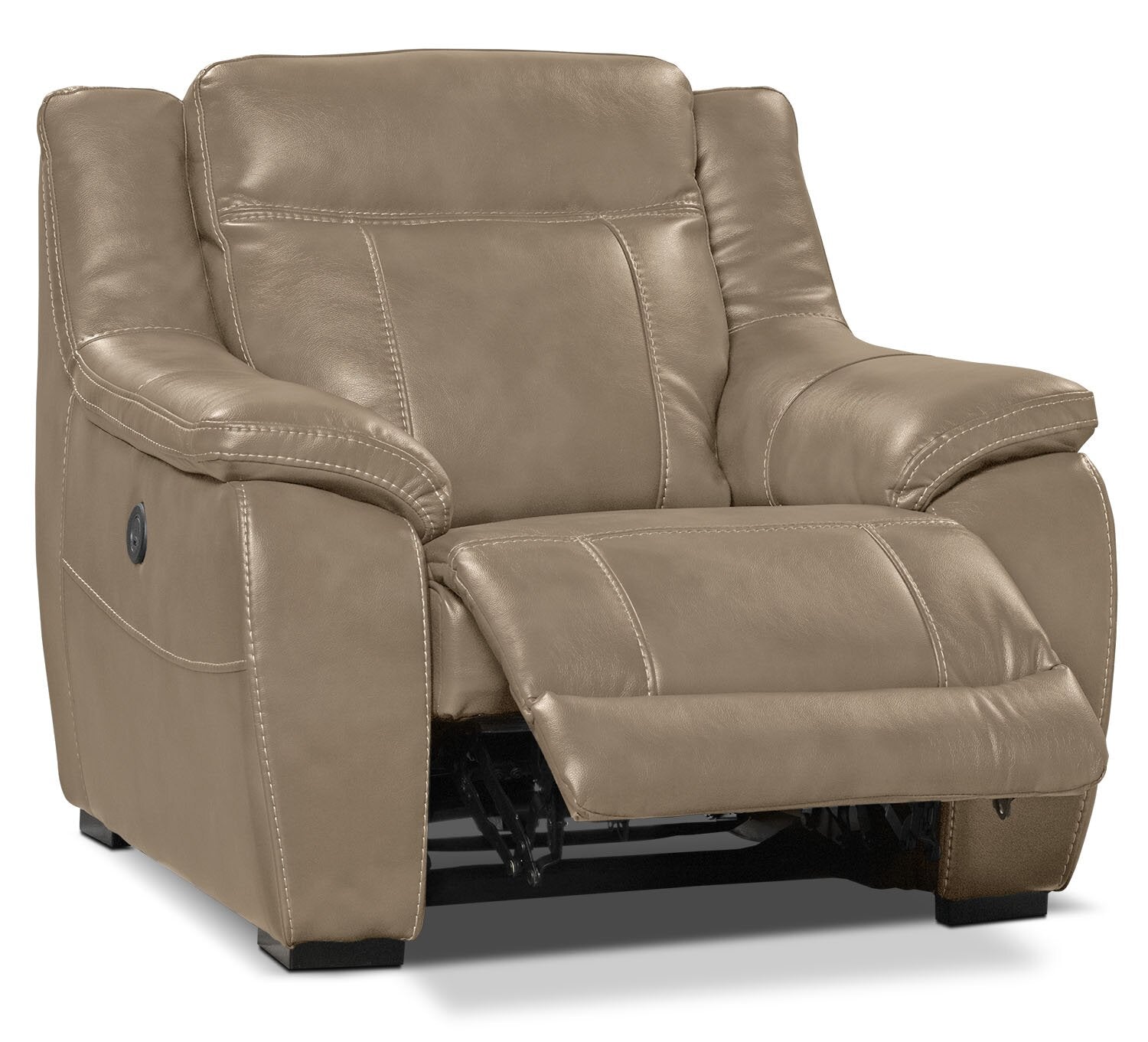 Novo LeatherLook Fabric Power Recliner Taupe The Brick