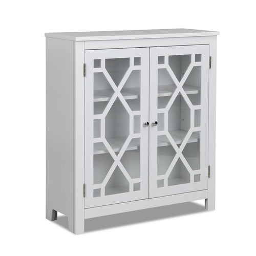 Clary 31.5" Accent Cabinet with Glass Doors - White