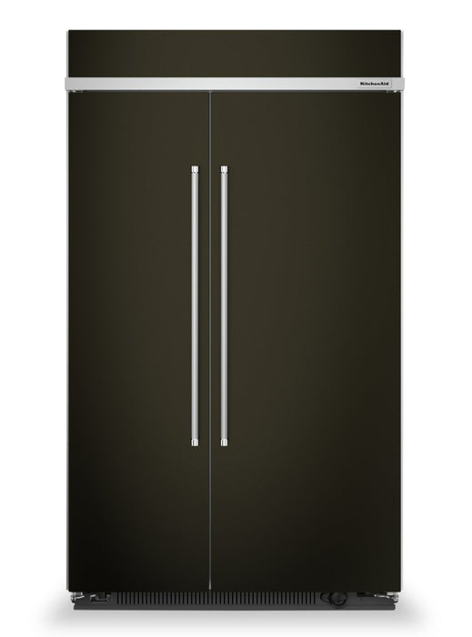 KitchenAid 48\" 30 Cu. Ft. Side-by-Side Refrigerator - Black Stainless Steel PrintShield™ - KBSN708MBS