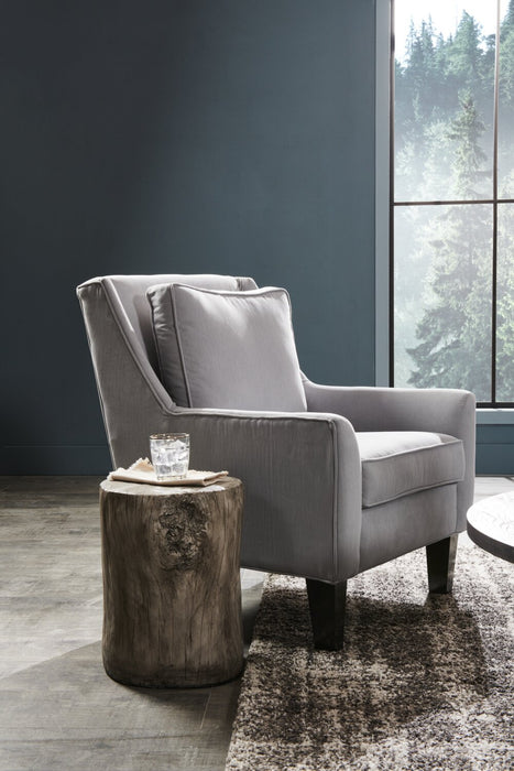 Made in Canada Sofa Lab Customizable Club 29\" Linen-Look Fabric Accent Chair with Wood Legs - Pax Slate Grey