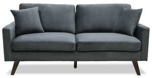 Joelle Velvet Sofa - Grey