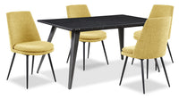 Nico 5-Piece Dining Package – Black and Yellow 