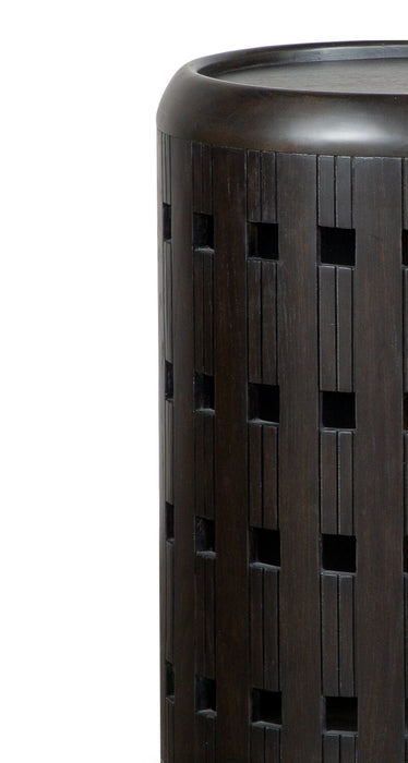 Rhett 18\" Modern Round End Table - Dark Espresso Brown Oak