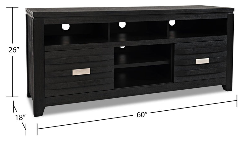 Bronx 60\" TV Stand with Storage and Cable Management for TVs up to 65\"- Charcoal