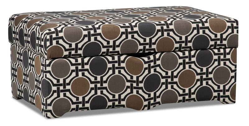 Made in Canada Nina 39\" Linen-Look Fabric Accent Storage Ottoman