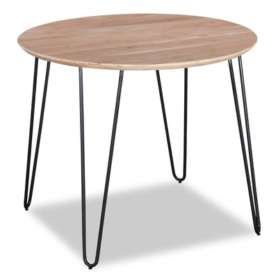 Miya Dining Table, Acacia Wood, Metal, 36"W Round - Natural | Table de salle à manger ronde Miya de 36 po (L) en acacia et métal - naturelle