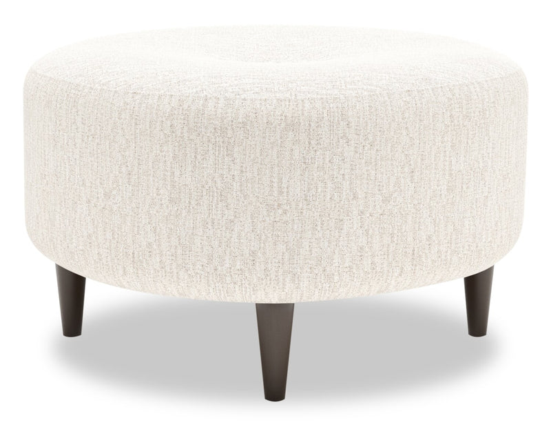 Made in Canada Customizable Sofa Lab The Curve 31\" Chenille Fabric Ottoman - Luxury Sand Beige
