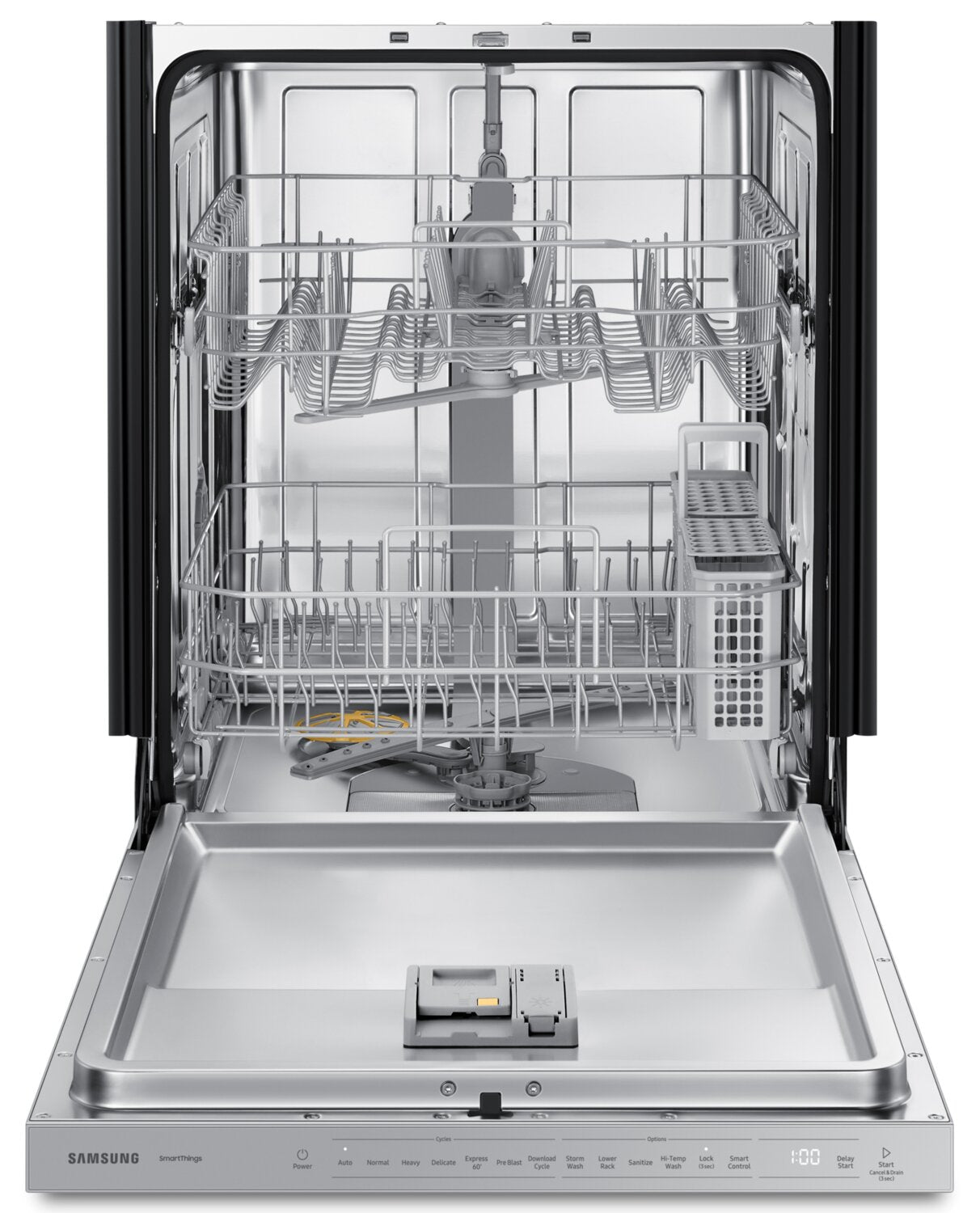 Samsung front control dishwasher with hybrid interior and 3rd rack in stainless steel hotsell