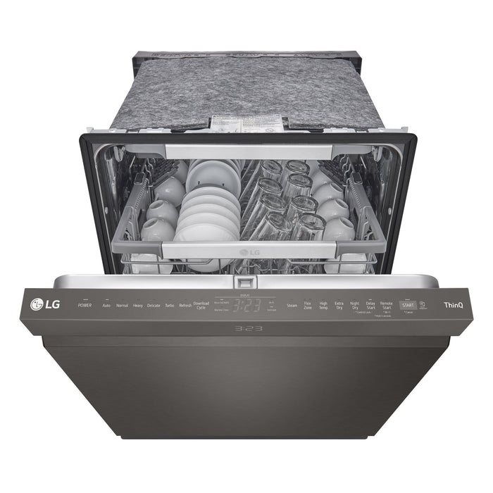 LG 24\" 44 dBA Built-In Top-Control Smart Dishwasher with QuadWash®Pro  - Smudge Proof Black Stainless Steel - LDPS6762D