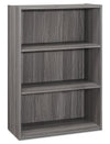 Slade 3-Shelf Bookcase - Grey