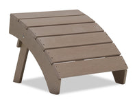 Bask Outdoor Patio Ottoman - High Density Plastic, UV & Weather Resistant - Taupe 
